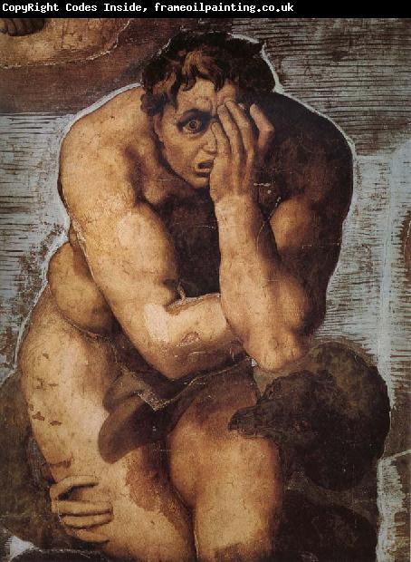 Michelangelo Buonarroti Damned soul descending into Hell